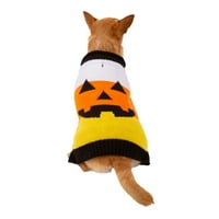 Начин да празнуват оранжеви бонбони шарени тиква Куче пуловер, размер голям