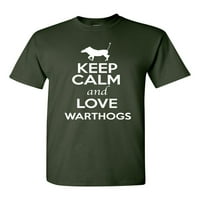 Запазете спокойствие и любов warthogs свинете любител на животни за възрастни тениски