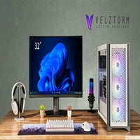 Velztorm White Armi Prebuilt Gaming Desktop, AIO, 1000W PSU, Killer Wifi 6E, Win11home)
