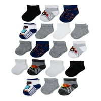 Детски чорапи за глезени, 18-пак, размери 0м-18м