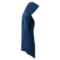 Качулки Labakihah за мъже Мъжко яке тъмен стил дълъг жилетка палто с качулка пуловер синьо