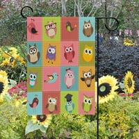 Поп създаване пачуърк фон с сови полиестер градински флаг на открито флаг домашно парти градински декор