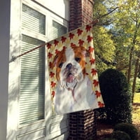 Съкровищата на Каролайн SS4372-Flag-Parent Bulldog English Fall Leaves Portrait Flag, Multicolor