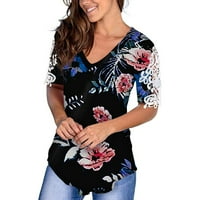 Toyfunny Women издълбават модни печат с къси ръкави с тениска с тениска с тениски
