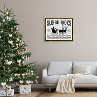 Ступел индустрии шейната вози Реколта Дядо Коледа графично изкуство металик злато плаваща рамка платно печат стена изкуство, дизайн от букви и облицовани
