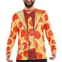 Тениска за пица за пица с фау за мъжки