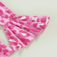 Blotona Kids Girl Sprender Jumpsuity Pink Leopard Print Лятна без ръкави, разпалени панталони за малко дете