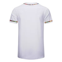 Fesfesfes къса ръкав блуза за мъже ежедневни къси ръкави печат пачуърк бейзболен копче за риза върхове блуза за продажба на артикули