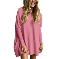 drpgunly дамски върхове на големи тениски за върхове до гамаши с дълъг ръкав есенни пуловери облечени върхове върхове за жени горещо розово l