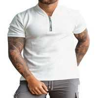 Капрез мъжки късо ръкав блуза торбисти с твърд цвят тениска работа основен тениски на тий тениски на тениски на хенли