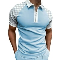 Продавач на кичури Мъжки голф риза с късо ръкав солиден цвят на открито улица ежедневни ципове поло ежедневно тънко прилепване