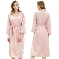 Дамски одежди с дължина на коляното Лек памук Кимоно роба мека плетена халат пролетта лятна къща одежди