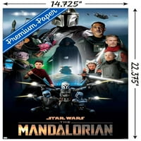 Междузвездни войни: Мандалорският сезон - Ключово изкуство от Андрю Швейцарски плакат за стена, 14.725 22.375