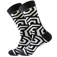 Unise Unise Martice Geometry Printing Цветна улица личност средни чорапи Мъжки чорапи сиви
