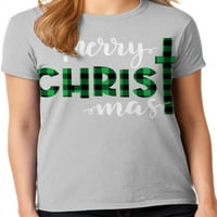 Графика Америка празнична Весела Коледа Христос означава празнична Дамска графична тениска
