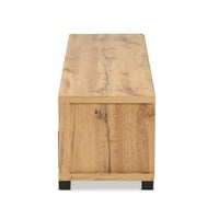 Бакстън студио Герхардин дъб Браун модерен и съвременен завършен дървен 3-чекмедже стойка за телевизор