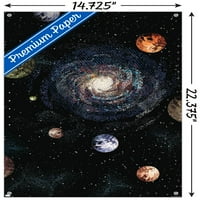 Плакат за стена на галактика с бутални щифтове, 14.725 22.375