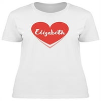 Елизабет на тениска с червено сърце жени -изображения от Shutterstock, женски малки