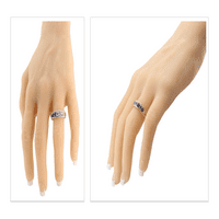 Нана въже Майка пръстен 1-Асорти симулирани Рожден камък, възрастни женски-10к Бяло Злато-Размер 4.5-камък 4