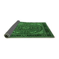 Ahgly Company Indoor Square Medallion Emerald Green Traditional Area Cugs, 5 'квадрат