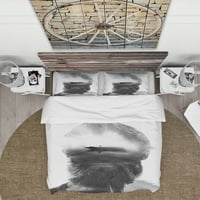 Дизайнарт 'плаваща лодка в мъжки портрет' блясък завивка комплект