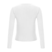 Simplmasygeni дълги ръкави върхове ризи блузи клирънс женски моден отпечатан разхлабена тениска със средна дължина ръкави блуза кръгла шия ежедневни върхове