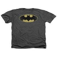 Batman DC Comics затруднен щит за възрастен хедър тениска тениска