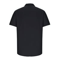 Хавайска риза Odeerbi за мъже Графични плажни ризи Небрежно удобен великденски печат плот с къс ръкав Ревел блуза черно