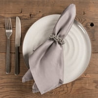 Cheatau Chateau лесна грижа за вечеря салфетки - комплект от големи размери - сиво