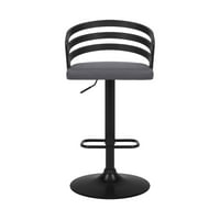 Армен жив Адел бар стол с регулируема височина и 360-градусов въртящ се, сив и черен