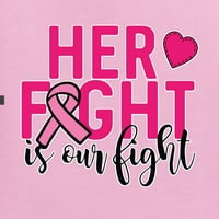 Wild Bobby, нейната битка е нашата битка, информираност за рак на гърдата, фронт и задни жени графичен тройник, светло розово,