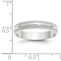 Карат в Karats 14k бяло злато широка лента лека милграйн половин кръг сватбен пръстен размер -7