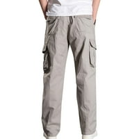 Vivianyo HD панталони за мъже Просвещение Мъжки случайна мода Разхлабете плюс размер на открито спортни панталони дълги панталони роли каки каки