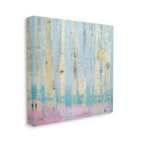 Ступел индустрии абстрактни меки брезови дървета Розово синьо пейзаж живопис платно стена изкуство дизайн от Кели ден, 17 17