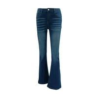 Дънки на Gubotare за жени Средни талии модни затруднени небрежни женски панталони за дънки от 90 -те години, сини големи