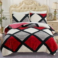 Шерпа руно одеяло 3-парче, мека обратима зима топло легло одеяло, ЦАР, 79 х91