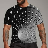 Мъже тениска геометрични тениски графични смешни тийнейджъри градиент многоцветен отпечатан екипаж