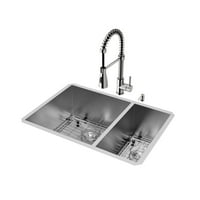 VIGO VG 29 Двойна кухненска мивка на басейна - неръждаема стомана