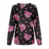 Женски случаен моден флорален принт с дълъг ръкав O-O-Neck Pullover топ блуза