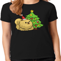 Графика Америка празничен Коледен празник кучета животински Дамски Графичен тениска колекция