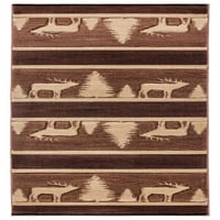Обединени тъкачи Рустик горски кедър град Кафяв ръчно издълбан килим или бегач