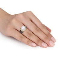 Миабела мъжки бял Сладководен перла черен родий покритие стерлинги Сребърен Сплит-джолан нокът пръстен