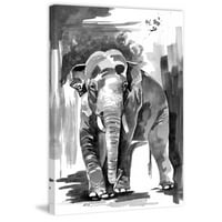 Мармонт хил азиатски слон от Рейчъл Байлър живопис печат върху увито платно