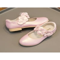 Welliumy Kids Mary Jane Princess рокля обувки Цветни апартаменти Производителност Кожена обувка Сватбена лека униформа розово