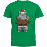 Весела тениска на коледната котка за коледна котка - малка
