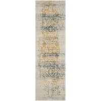 Предизвиква Джулиет абстрактно издръжлив килим, синьо от слонова кост, 3 '5'