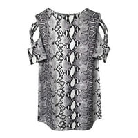 Летният печат на Royallovewomen's Summer Strapy Strappy Cold Rampe Thry Tops Blousesshirts за жени