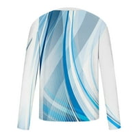 Smihono Clearance Trendy Pullover Line 3d печат цвят контраст тениски за мъже модни мъжки блузи върхове тънък прилепнал ежедневен екипаж с дълъг ръкав мъж мъжки свободно време светл?