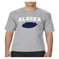 MMF - Тениска на големи мъже, до висок размер 3xlt - знаме на Аляска