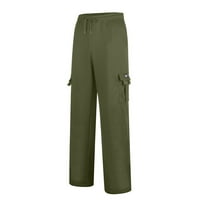 Eczipvz мъжки суитчъри Мъжки леки суитчъри свободни панталони с отворени дънни панталони с джобове с цип зелено, 4xl